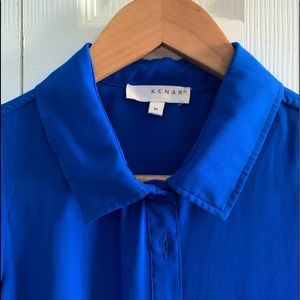 Blue Chiffon Sleeveless Top